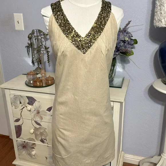 worthington gold dress Women's Evalon Mini Dress Gold in Size Medium by Outcast main image 1